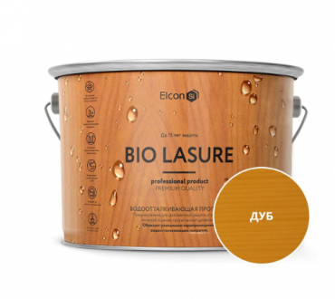 Пропитка для дерева водоотталкивающая Elcon Bio Lasure, дуб, 9л